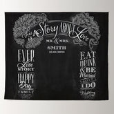Lofaris Black And White A Story About Love Wedding Backdrop
